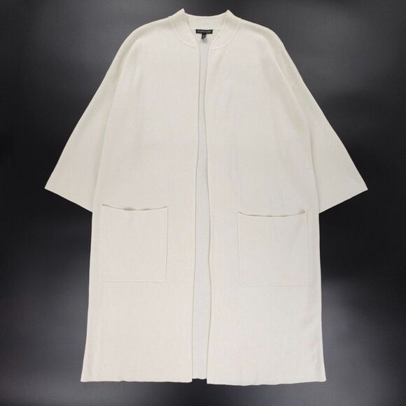 NEW Eileen Fisher Silk & Organic Cotton Interlock Jacket Cardigan Quiet Luxury - Picture 5 of 9